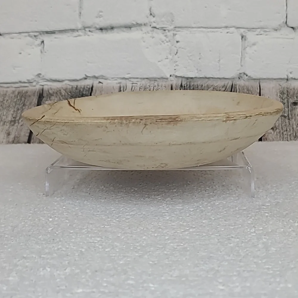 Vintage Farmhouse Mid Century Modern Wooden Large Hand Carved Dough/Salad Bowl